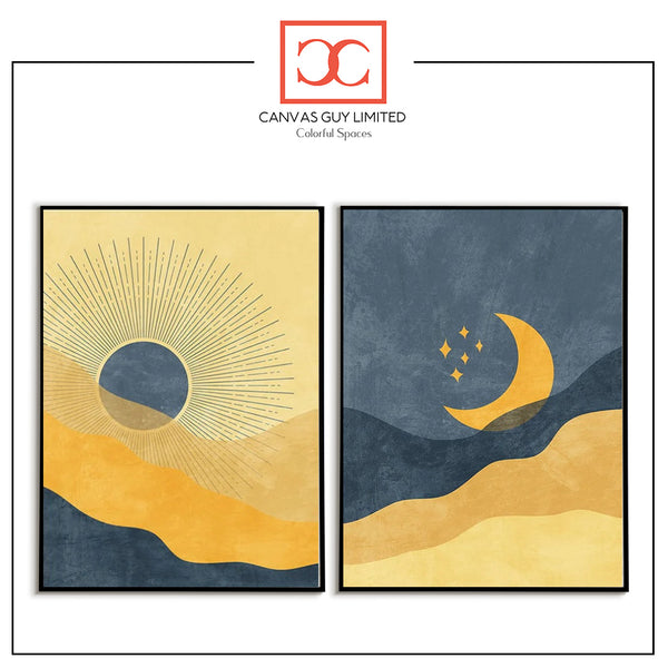 Day Night Duality | Celestial Modern Wall Print
