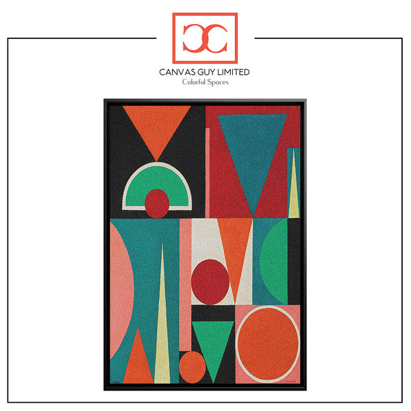 Color Theory Composition | Modern Geometric Framed Artwork