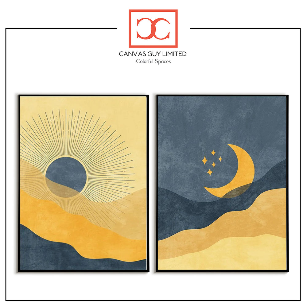 Day Night Duality | Celestial Modern Wall Print