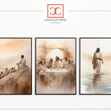 Jesus Ministry Triptych | Biblical Spiritual Wall Art Set