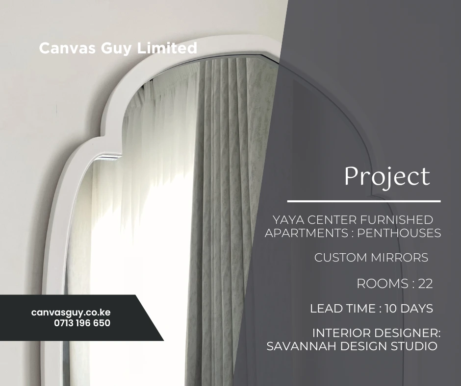 tailored decor for a commercial space done by canvas guy limited for yaya centre serviced apartments